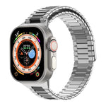 竹紋磁性不鏽鋼金屬錶帶，適用於 Apple Watch SE 2023 44mm，適用於 Apple Watch SE 2023 40mm，適用於 Apple Watch Ultra 2 49mm，適用於 Apple Watch Series 9 45mm，適用於 Apple Watch Series 9 41mm，適用於 Apple Watch Ultra 49mm