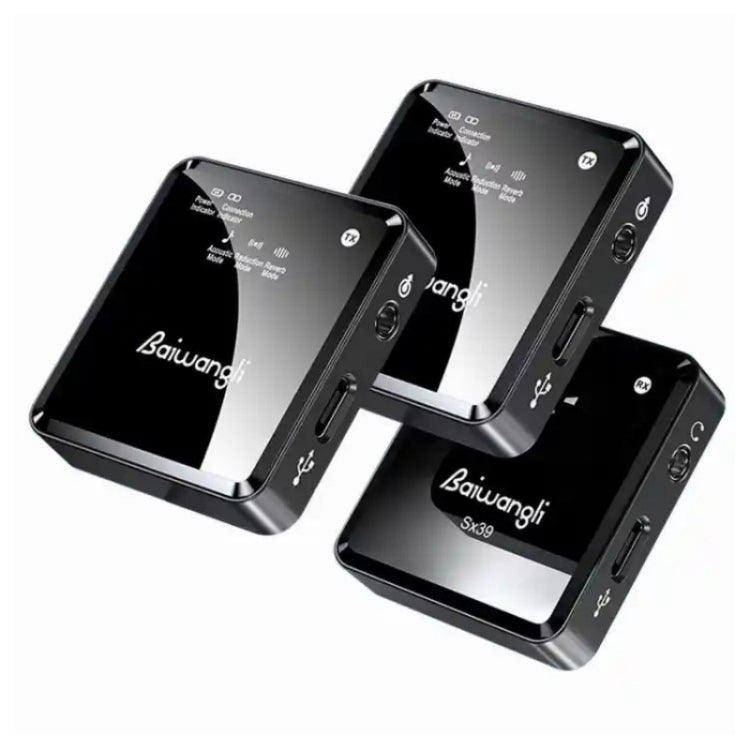 SX39 適用 iPhone 的領夾式無線降噪麥克風，含雙發射器與接收器，適用 iPhone
