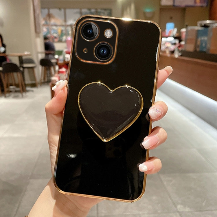 電鍍愛心指環支架 TPU 手機殼，適用於 iPhone 14 Pro Max、iPhone SE 2022 / 2020 / 7 / 8、iPhone 13 Pro Max、iPhone 13 Pro、iPhone 13、iPhone 13 mini、iPhone 12、iPhone 12 Pro Max