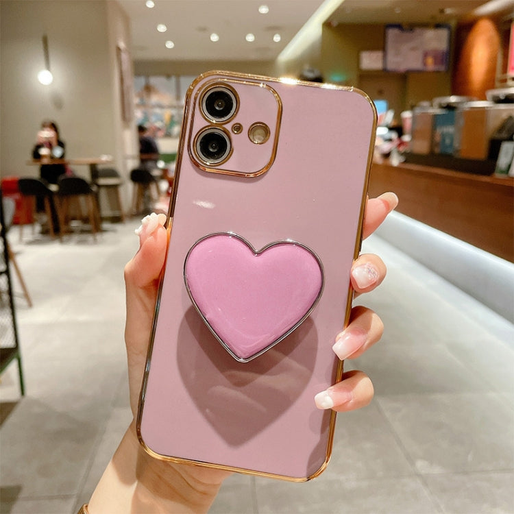 電鍍愛心指環支架 TPU 手機殼，適用於 iPhone 17e / 16e、iPhone 17 Pro Max、iPhone 17 Pro、iPhone 17、iPhone Air、iPhone 16 Pro Max、iPhone 16 Pro、iPhone 16 Plus