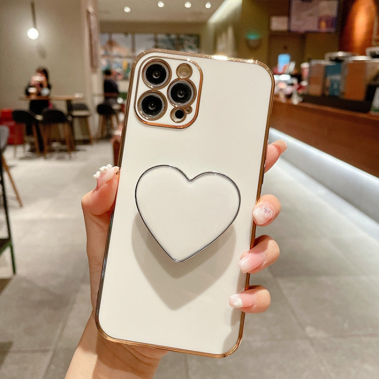 電鍍愛心指環支架 TPU 手機殼，適用於 iPhone 17e / 16e、iPhone 17 Pro Max、iPhone 17 Pro、iPhone 17、iPhone Air、iPhone 16 Pro Max、iPhone 16 Pro、iPhone 16 Plus