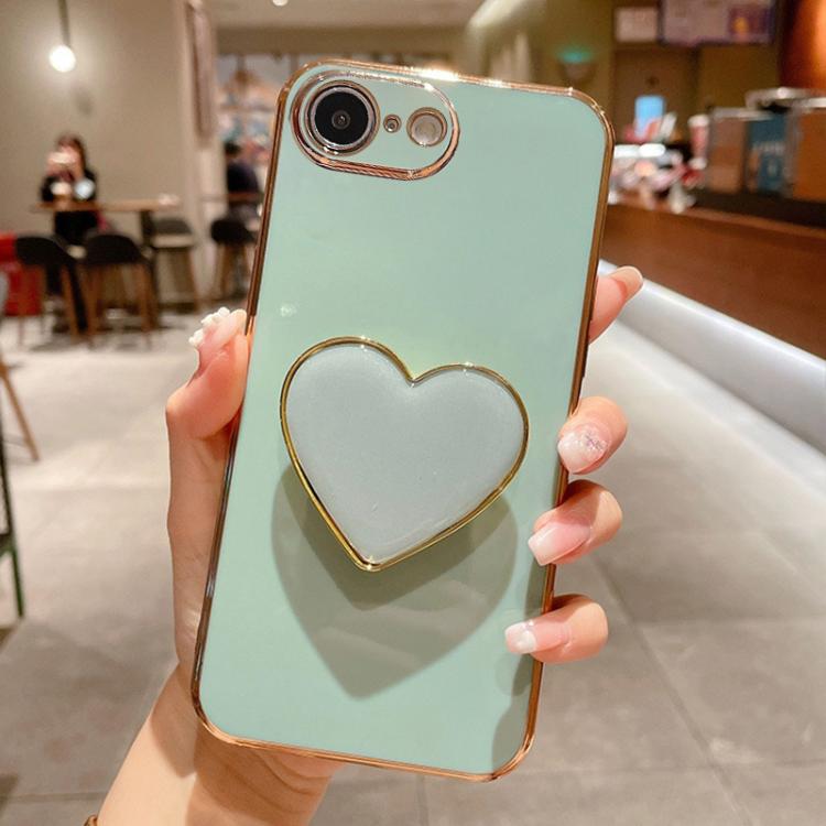 電鍍愛心指環支架 TPU 手機殼，適用於 iPhone 17e / 16e、iPhone 17 Pro Max、iPhone 17 Pro、iPhone 17、iPhone Air、iPhone 16 Pro Max、iPhone 16 Pro、iPhone 16 Plus