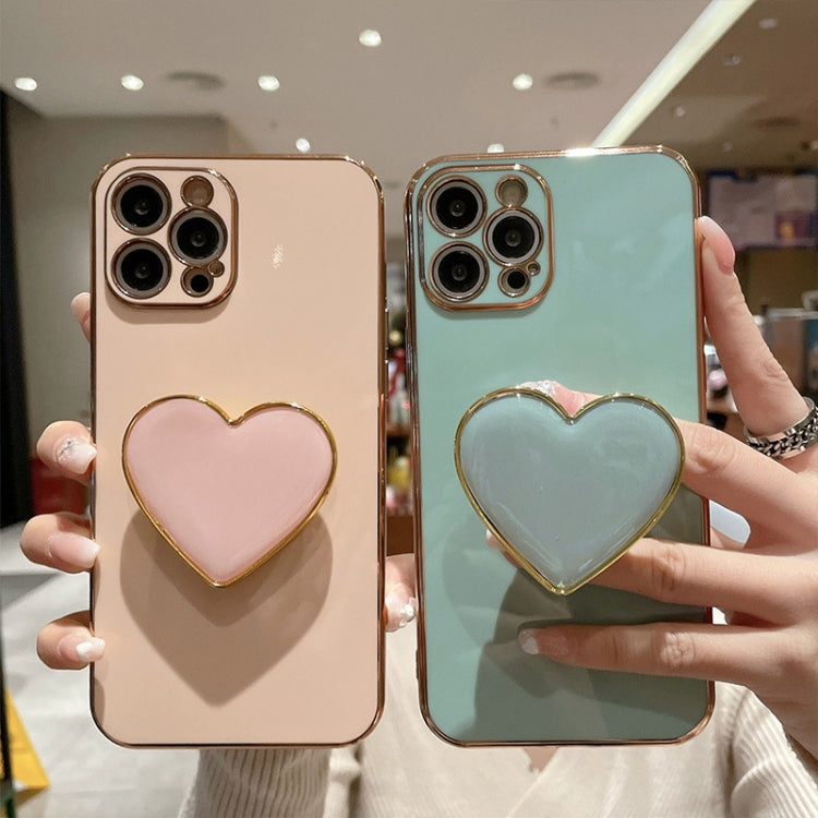 電鍍愛心指環支架 TPU 手機殼，適用於 iPhone 7 Plus / 8 Plus