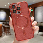 亮片電鍍 MagSafe TPU 手機殼，適用於 iPhone 16 Pro、iPhone 16 Plus、iPhone 16、iPhone 15 Pro Max、iPhone 15 Pro、iPhone 15 Plus