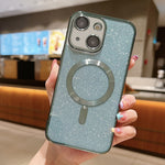 亮片電鍍 MagSafe TPU 手機殼，適用於 iPhone 16 Pro、iPhone 16 Plus、iPhone 16、iPhone 15 Pro Max、iPhone 15 Pro、iPhone 15 Plus