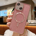 亮片電鍍 MagSafe TPU 手機殼，適用於 iPhone 16 Pro、iPhone 16 Plus、iPhone 16、iPhone 15 Pro Max、iPhone 15 Pro、iPhone 15 Plus