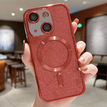亮片電鍍 MagSafe TPU 手機殼，適用於 iPhone 16 Pro、iPhone 16 Plus、iPhone 16、iPhone 15 Pro Max、iPhone 15 Pro、iPhone 15 Plus