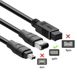 JUNSUNMAY Firewire IEEE 1394 6 針公頭轉 USB 2.0 公頭轉換線，1.8m，3m，4.5m