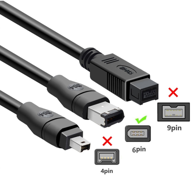 JUNSUNMAY Firewire IEEE 1394 6 針公頭轉 USB 2.0 公頭轉換線，1.8m，3m，4.5m