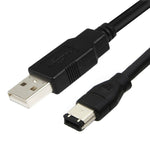 JUNSUNMAY Firewire IEEE 1394 6 針公頭轉 USB 2.0 公頭轉換線，1.8m，3m，4.5m