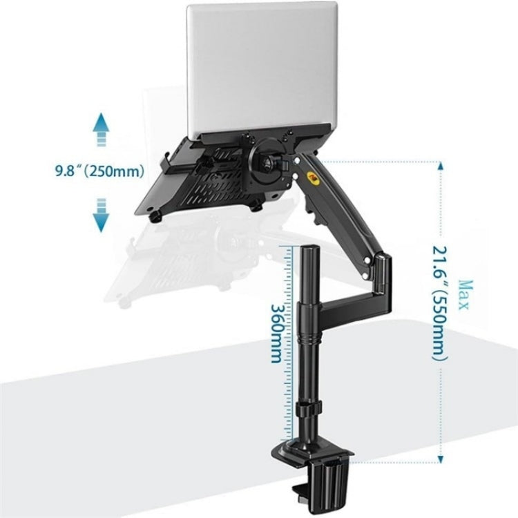 NB H100-FP 適用於 10-17 吋氣壓彈簧機構全動作臂 VESA 板桌上型筆記型電腦支架, NB H100-FP