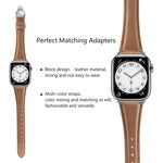 Plain Leather Butterfly Buckle Watch Band, For Apple Watch SE 2022 40mm, For Apple Watch SE 2022 44mm, For Apple Watch Series 7 41mm, For Apple Watch Series 7 45mm