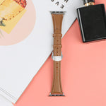 Plain Leather Butterfly Buckle Watch Band, For Apple Watch SE 2022 40mm, For Apple Watch SE 2022 44mm, For Apple Watch Series 7 41mm, For Apple Watch Series 7 45mm