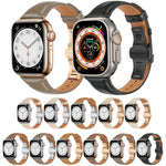 Plain Leather Butterfly Buckle Watch Band, For Apple Watch SE 2022 40mm, For Apple Watch SE 2022 44mm, For Apple Watch Series 7 41mm, For Apple Watch Series 7 45mm