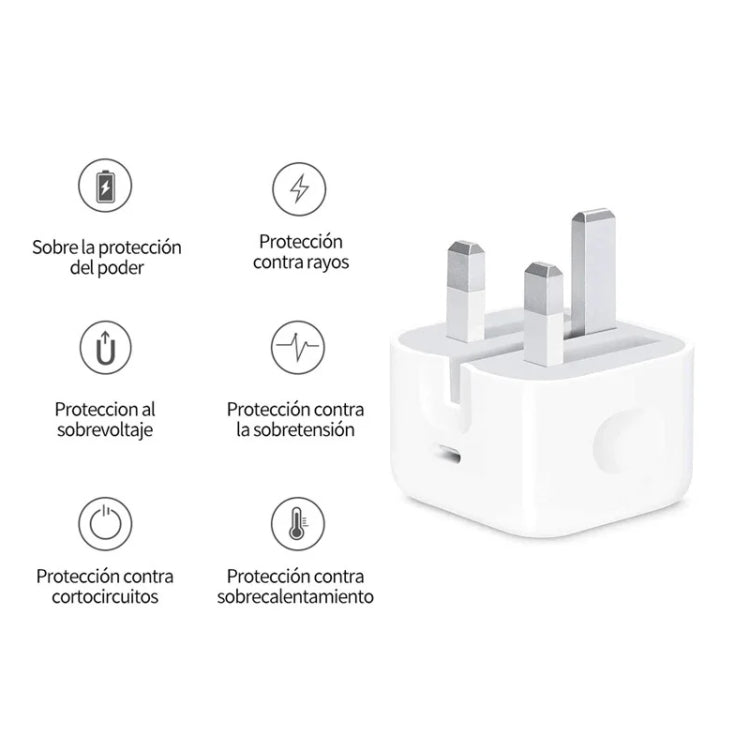 PD35W USB-C / Type-C 埠充電器，附 1 米 Type-C 對 Type-C 數據線，英規插頭，英規插頭 + Type-C 線