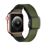 折疊磁性方扣 PU 矽膠錶帶，適用於 Apple Watch Series 4 44mm，適用於 Apple Watch Series 4 40mm，適用於 Apple Watch Series 3 38mm，適用於 Apple Watch Series 3 42mm