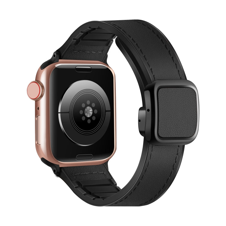 折疊磁性方扣 PU 矽膠錶帶，適用於 Apple Watch Series 4 44mm，適用於 Apple Watch Series 4 40mm，適用於 Apple Watch Series 3 38mm，適用於 Apple Watch Series 3 42mm