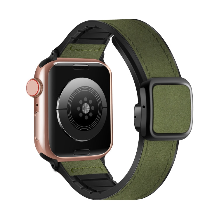 折疊磁性方扣 PU 矽膠錶帶，適用於 Apple Watch Series 4 44mm，適用於 Apple Watch Series 4 40mm，適用於 Apple Watch Series 3 38mm，適用於 Apple Watch Series 3 42mm
