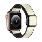 折疊磁性方扣 PU 矽膠錶帶，適用於 Apple Watch Series 4 44mm，適用於 Apple Watch Series 4 40mm，適用於 Apple Watch Series 3 38mm，適用於 Apple Watch Series 3 42mm