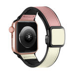 折疊磁性方扣 PU 矽膠錶帶，適用於 Apple Watch Series 4 44mm，適用於 Apple Watch Series 4 40mm，適用於 Apple Watch Series 3 38mm，適用於 Apple Watch Series 3 42mm