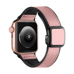 折疊磁性方扣 PU 矽膠錶帶，適用於 Apple Watch Series 4 44mm，適用於 Apple Watch Series 4 40mm，適用於 Apple Watch Series 3 38mm，適用於 Apple Watch Series 3 42mm