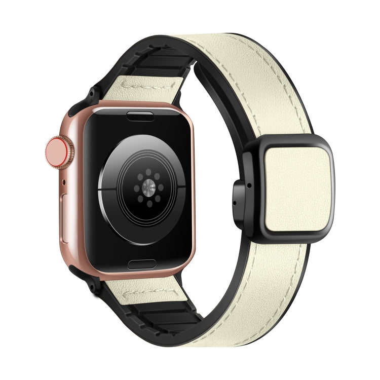 折疊磁性方扣 PU 矽膠錶帶，適用於 Apple Watch Series 4 44mm，適用於 Apple Watch Series 4 40mm，適用於 Apple Watch Series 3 38mm，適用於 Apple Watch Series 3 42mm