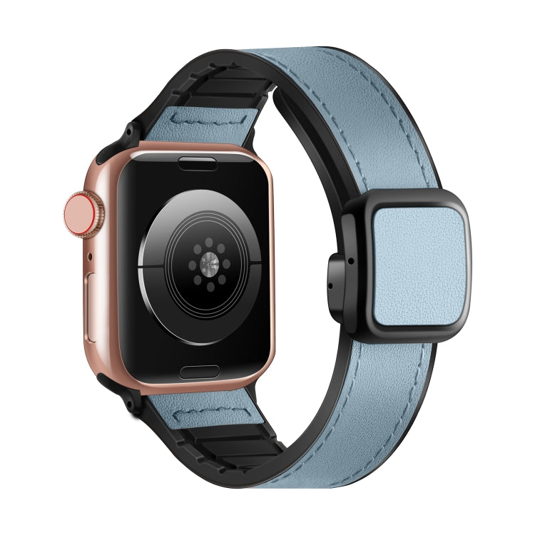 折疊磁性方扣 PU 矽膠錶帶，適用於 Apple Watch Series 4 44mm，適用於 Apple Watch Series 4 40mm，適用於 Apple Watch Series 3 38mm，適用於 Apple Watch Series 3 42mm