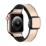 折疊磁性方扣 PU 矽膠錶帶，適用於 Apple Watch Series 4 44mm，適用於 Apple Watch Series 4 40mm，適用於 Apple Watch Series 3 38mm，適用於 Apple Watch Series 3 42mm