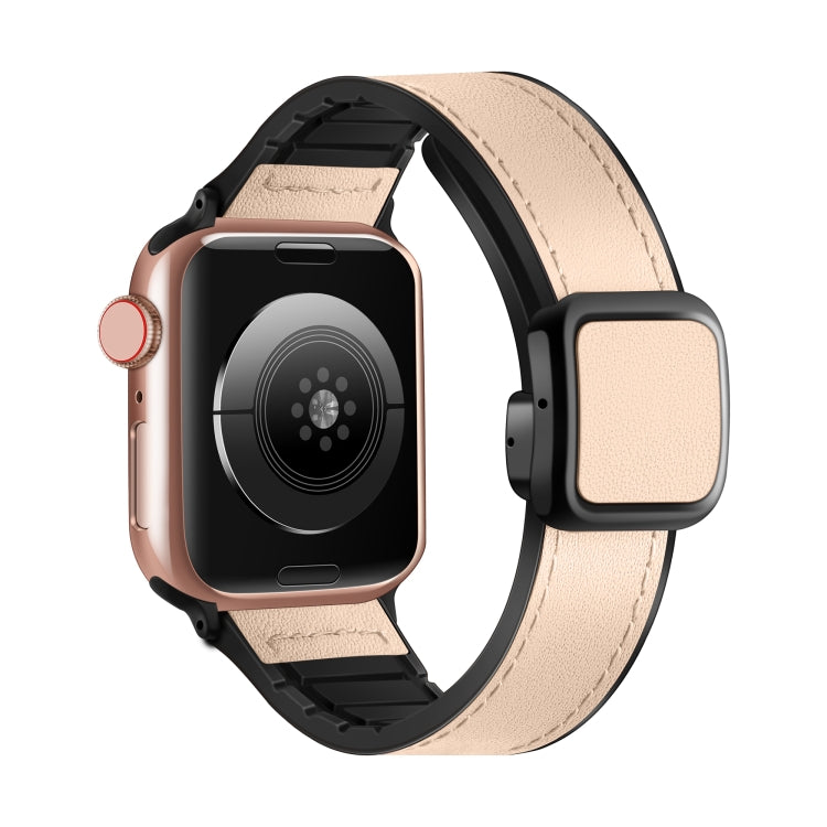 折疊磁性方扣 PU 矽膠錶帶，適用於 Apple Watch Series 4 44mm，適用於 Apple Watch Series 4 40mm，適用於 Apple Watch Series 3 38mm，適用於 Apple Watch Series 3 42mm