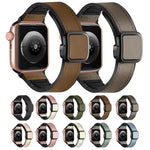 Fold Magnetic Square Buckle PU Silicone Watch Band, For Apple Watch SE 2023 44mm, For Apple Watch SE 2023 40mm, For Apple Watch Ultra 2 49mm, For Apple Watch Series 9 45mm