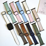 Fold Magnetic Square Buckle PU Silicone Watch Band, For Apple Watch Series 6 40mm, For Apple Watch Series 6 44mm, For pple Watch Series 5 44mm, For Apple Watch Series 5 40mm