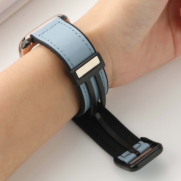Fold Magnetic Square Buckle PU Silicone Watch Band, For Apple Watch Series 9 41mm, For Apple Watch Ultra 49mm, For Apple Watch Series 8 41mm, For Apple Watch Series 8 45mm