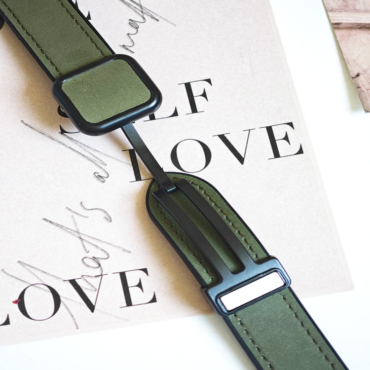 Fold Magnetic Square Buckle PU Silicone Watch Band, For Apple Watch SE 2023 44mm, For Apple Watch SE 2023 40mm, For Apple Watch Ultra 2 49mm, For Apple Watch Series 9 45mm