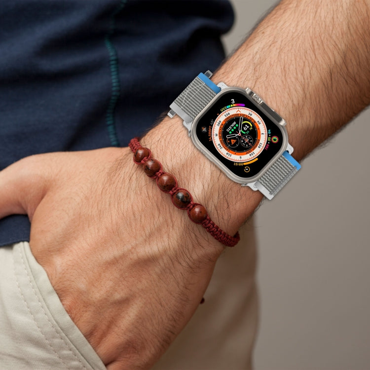 雙鉤環快拆尼龍錶帶，適用於 Apple Watch SE 2023 44mm、Apple Watch SE 2023 40mm、Apple Watch Ultra 2 49mm、Apple Watch Series 9 45mm、Apple Watch Series 9 41mm、Apple Watch Ultra 49mm、Apple Watch Series 8 4...