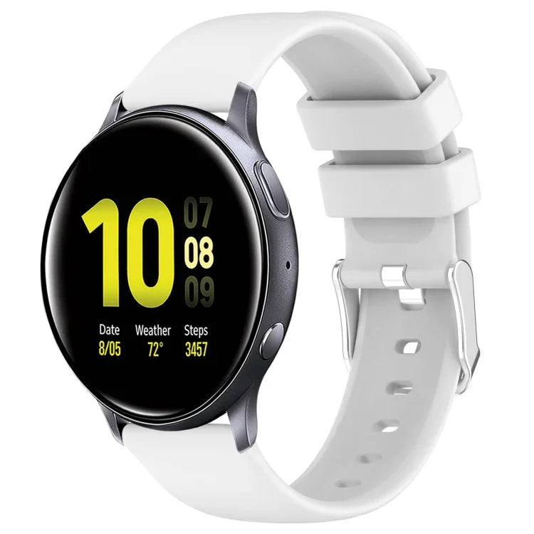 20mm Smooth Solid Color Silicone Watch Band, For Samsung  Galaxy Watch 4 Classic 42mm, For Samsung Galaxy Watch Active 2 44mm, For Samsung Galaxy Watch Active 2 40mm, For Samsung Galaxy Watch 42mm