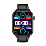 ET570 1.96 吋彩色螢幕智慧手錶 皮革錶帶，支援藍牙通話 / 心電圖