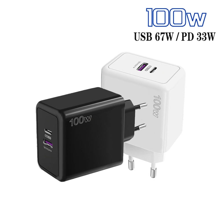 USB 67W / Type-C PD 33W 超快速充電 全協議手機充電器，歐規插頭，歐規插頭