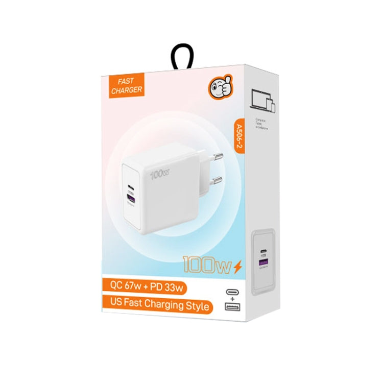 USB 67W / Type-C PD 33W 超快速充電 全協議手機充電器，歐規插頭，歐規插頭