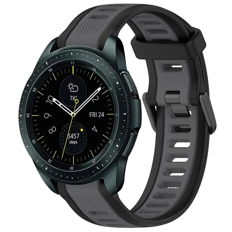 20mm Two Color Textured Silicone Watch Band, For Samsung  Galaxy Watch 4 Classic 42mm, For Samsung Galaxy Watch Active 2 44mm, For Samsung Galaxy Watch Active 2 40mm, For Samsung Galaxy Watch 42mm