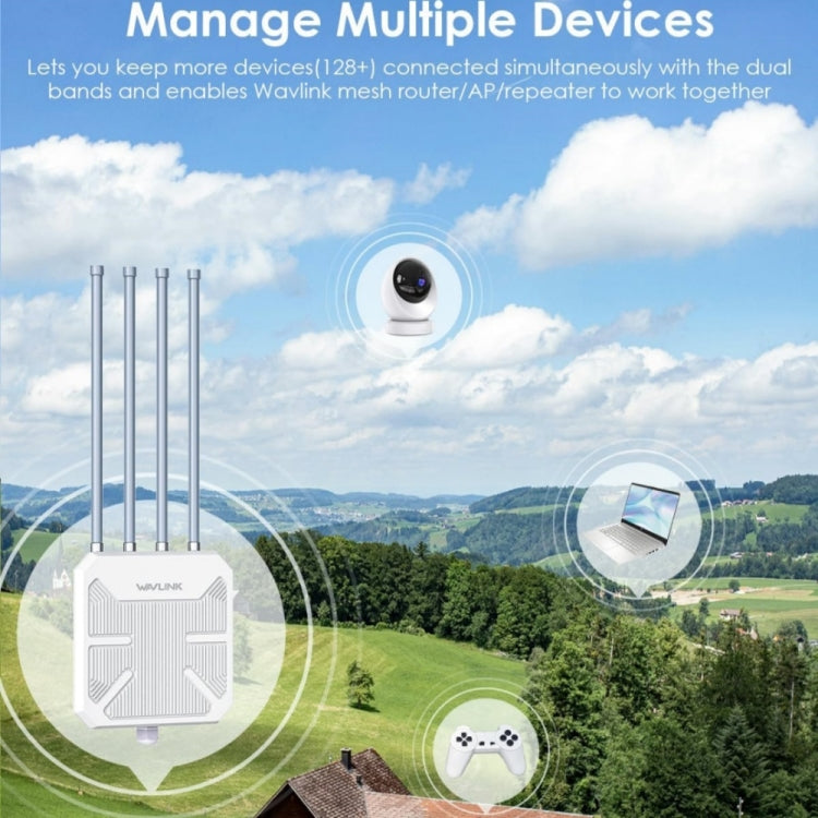 WAVLINK WN573HX3 AX3000 防水戶外 WiFi 無線雙頻路由器，美規插頭，英規插頭，歐規插頭，澳規插頭