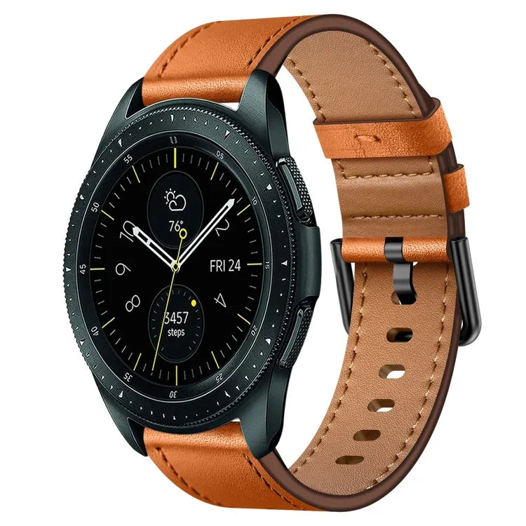 20mm SX Connector Metal Button Switch Leather Watch Band, For Samsung Galaxy Watch 5, For Samsung Galaxy Watch 5 Pro, For Samsung Galaxy Watch 4, For Samsung Galaxy Gear Sport, For Samsung Galaxy Watch 3 41mm, For Samsung Galaxy Watch Active           ...