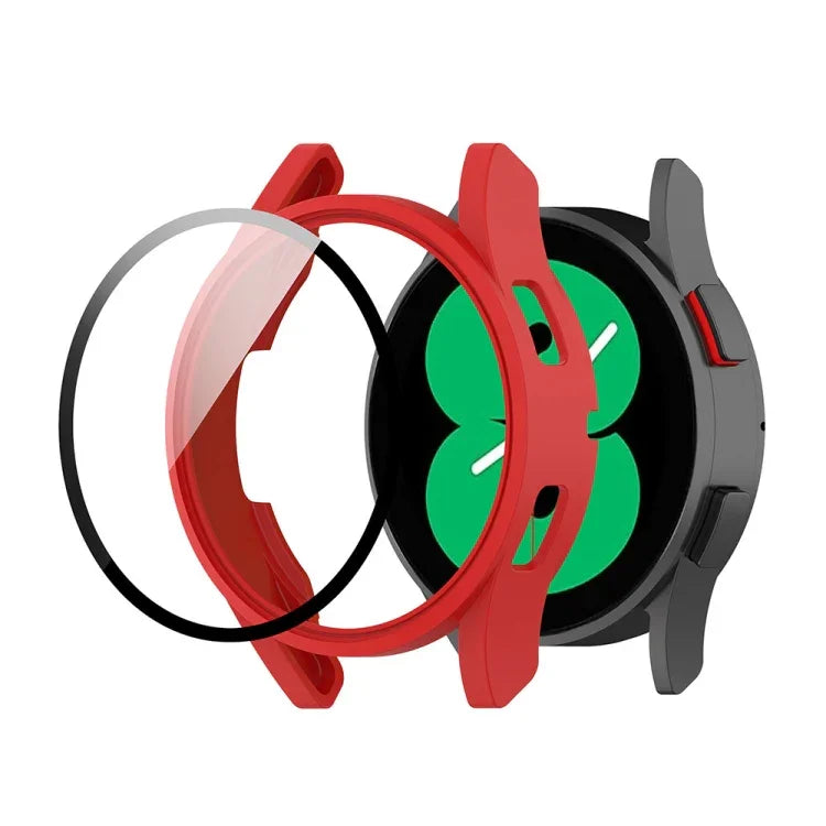 適用於 Samsung Galaxy Watch FE 40mm PC + 強化玻璃膜一體成型錶殼保護套