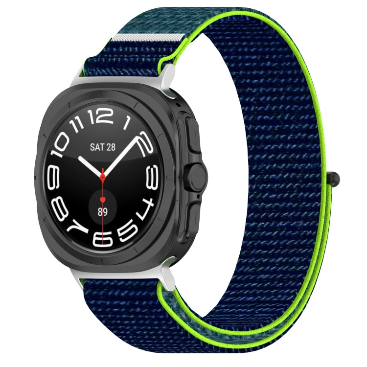 For Galaxy Watch Ultra2 2026 / 2025 / 1 2024 Loop Nylon Hook and Loop Fastener Watch Band, Black, Blue Ocean, Rainbow, Seashell Color, Sea Blue, Gray Blue, Khaki Yellow, Dark Blue, Lime