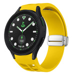 Richard 磁吸摺疊銀色錶扣矽膠錶帶，適用於 Samsung Galaxy Watch FE 40mm、Samsung Galaxy Watch 5 Pro 高爾夫版、Samsung Galaxy Watch 5 高爾夫版