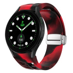 Richard 磁吸摺疊銀色錶扣矽膠錶帶，適用於 Samsung Galaxy Watch FE 40mm、Samsung Galaxy Watch 5 Pro 高爾夫版、Samsung Galaxy Watch 5 高爾夫版