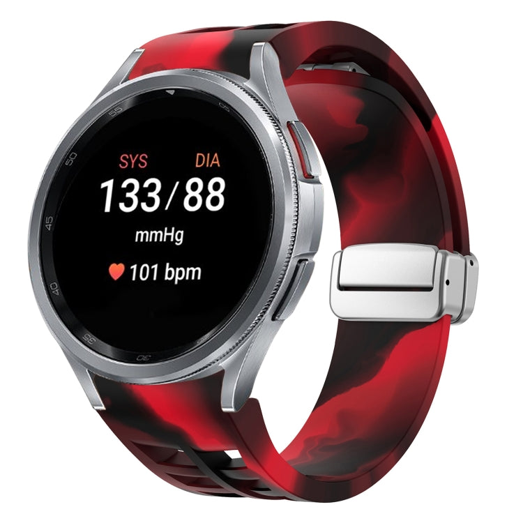 Richard 磁吸摺疊銀色錶扣矽膠錶帶，適用於 Samsung Galaxy Watch 5 Pro 45mm、Samsung Galaxy Watch 7 40 / 44mm、Samsung Galaxy Watch 6 Classic 43 / 47mm