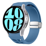 Richard 磁吸摺疊銀色錶扣矽膠錶帶，適用於 Samsung Galaxy Watch 6 40 / 44mm、Samsung Galaxy Watch 5 40 / 44mm、Samsung Galaxy Watch 4 40 / 44mm