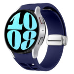 Richard 磁吸摺疊銀色錶扣矽膠錶帶，適用於 Samsung Galaxy Watch 6 40 / 44mm、Samsung Galaxy Watch 5 40 / 44mm、Samsung Galaxy Watch 4 40 / 44mm