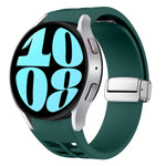Richard 磁吸摺疊銀色錶扣矽膠錶帶，適用於 Samsung Galaxy Watch 6 40 / 44mm、Samsung Galaxy Watch 5 40 / 44mm、Samsung Galaxy Watch 4 40 / 44mm