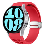 Richard 磁吸摺疊銀色錶扣矽膠錶帶，適用於 Samsung Galaxy Watch 6 40 / 44mm、Samsung Galaxy Watch 5 40 / 44mm、Samsung Galaxy Watch 4 40 / 44mm